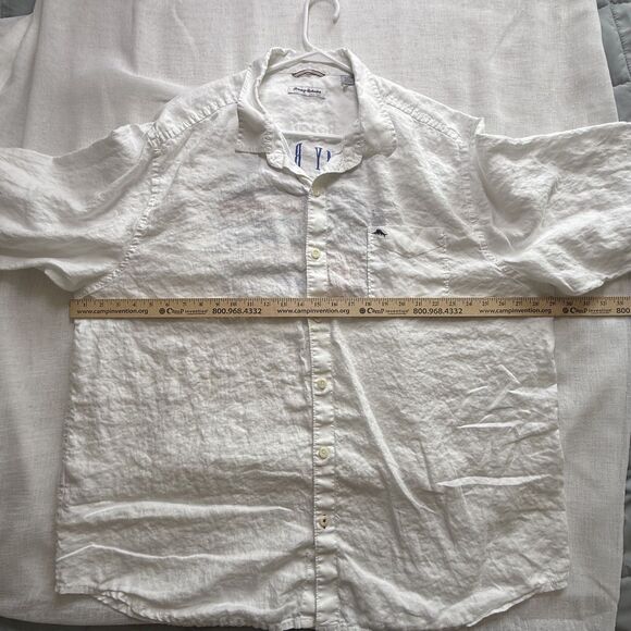 Tommy Bahama 100% Linen Long Sleeve White USA American Flag 1993 Shirt Mens 3XL - Picture 6 of 10
